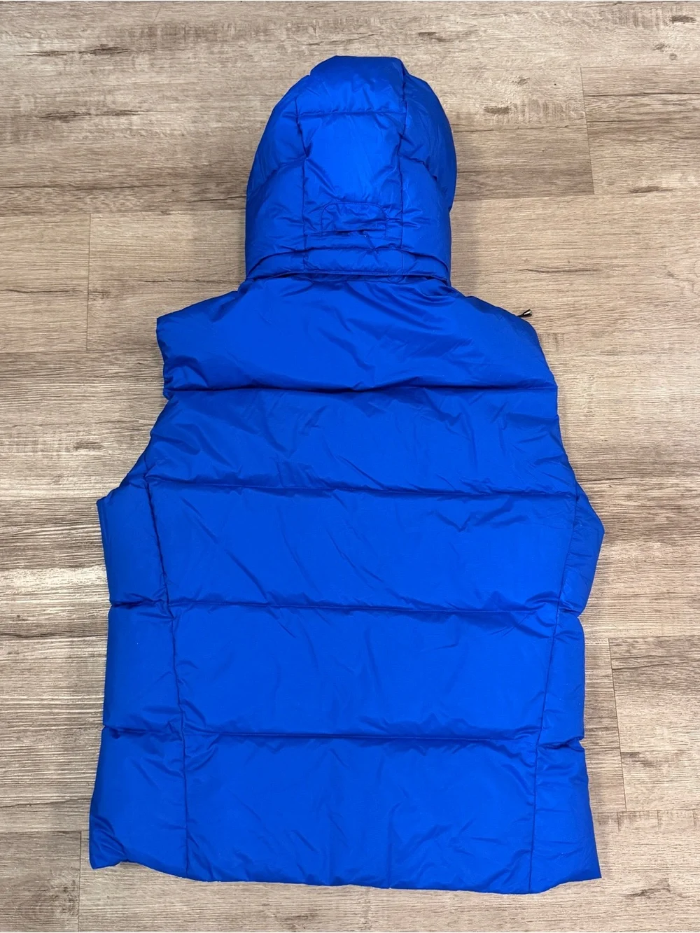 Polo Ralph Lauren Vest Medium Blue Hooded Down Puffer Big Pony USA Ski PRL 67